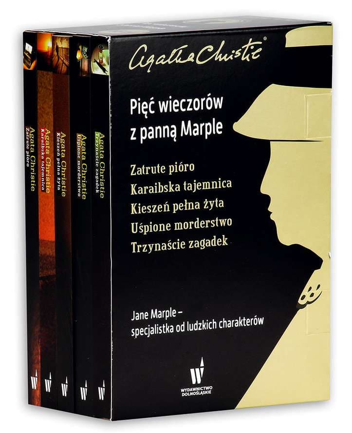 Pięć wieczorów z panną Marple Zatrute pióro / Karaibska tajemnica / Kieszeń pełna żyta / Uśpione morderstwo / Trzynaście zagadek Pakiet