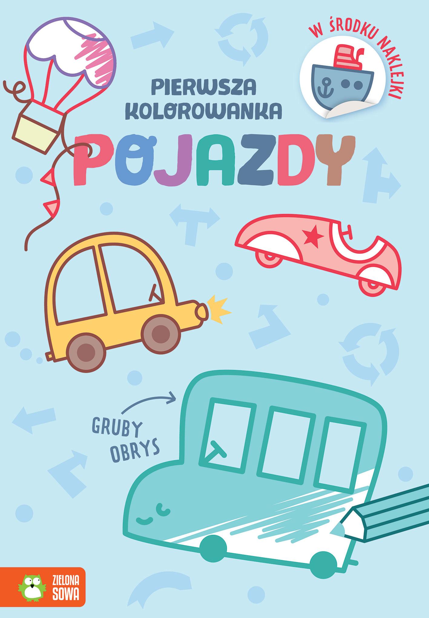 Pierwsza kolorowanka Gruby obrys Pojazdy