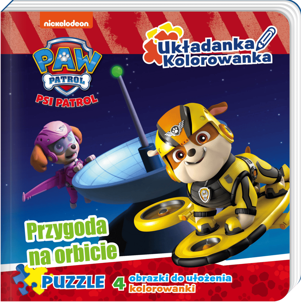 Przygoda na orbicie. Układanka kolorowanka. Psi Patrol