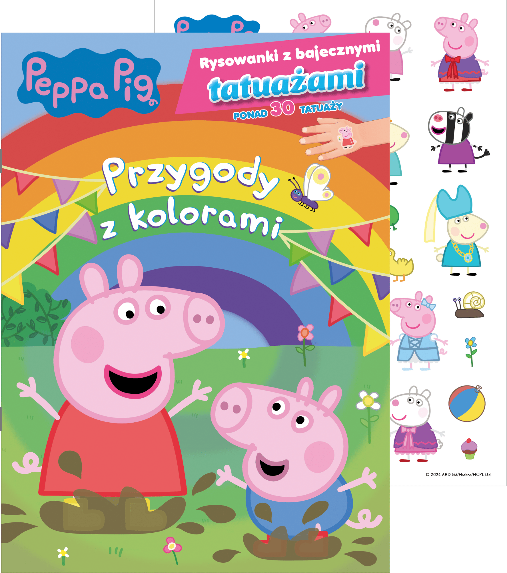 Przygody z kolorami. Świnka Peppa. Rysowanki z bajecznymi tatuażami