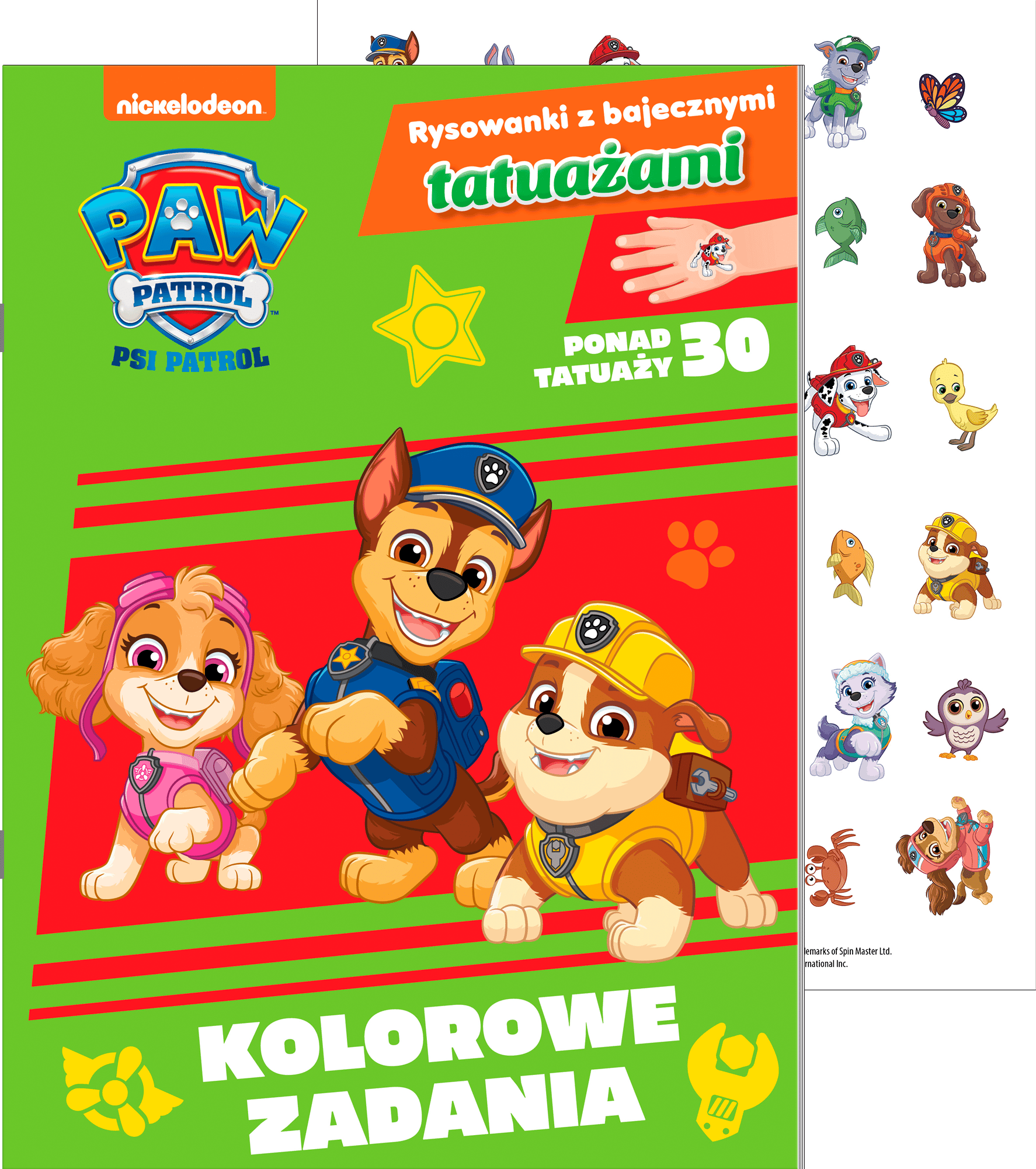 Psi Patrol. Rysowanki z bajecznymi tatuażami Kolorowe zadania