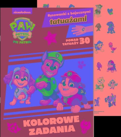 Psi Patrol. Rysowanki z bajecznymi tatuażami Kolorowe zadania