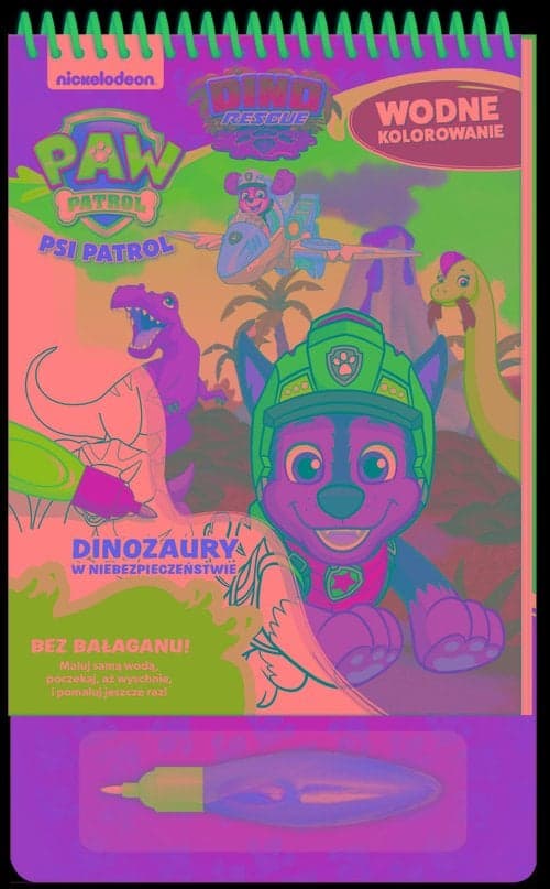 Psi Patrol Wodne kolorowanie Dinozaury w niebezpieczeństwie