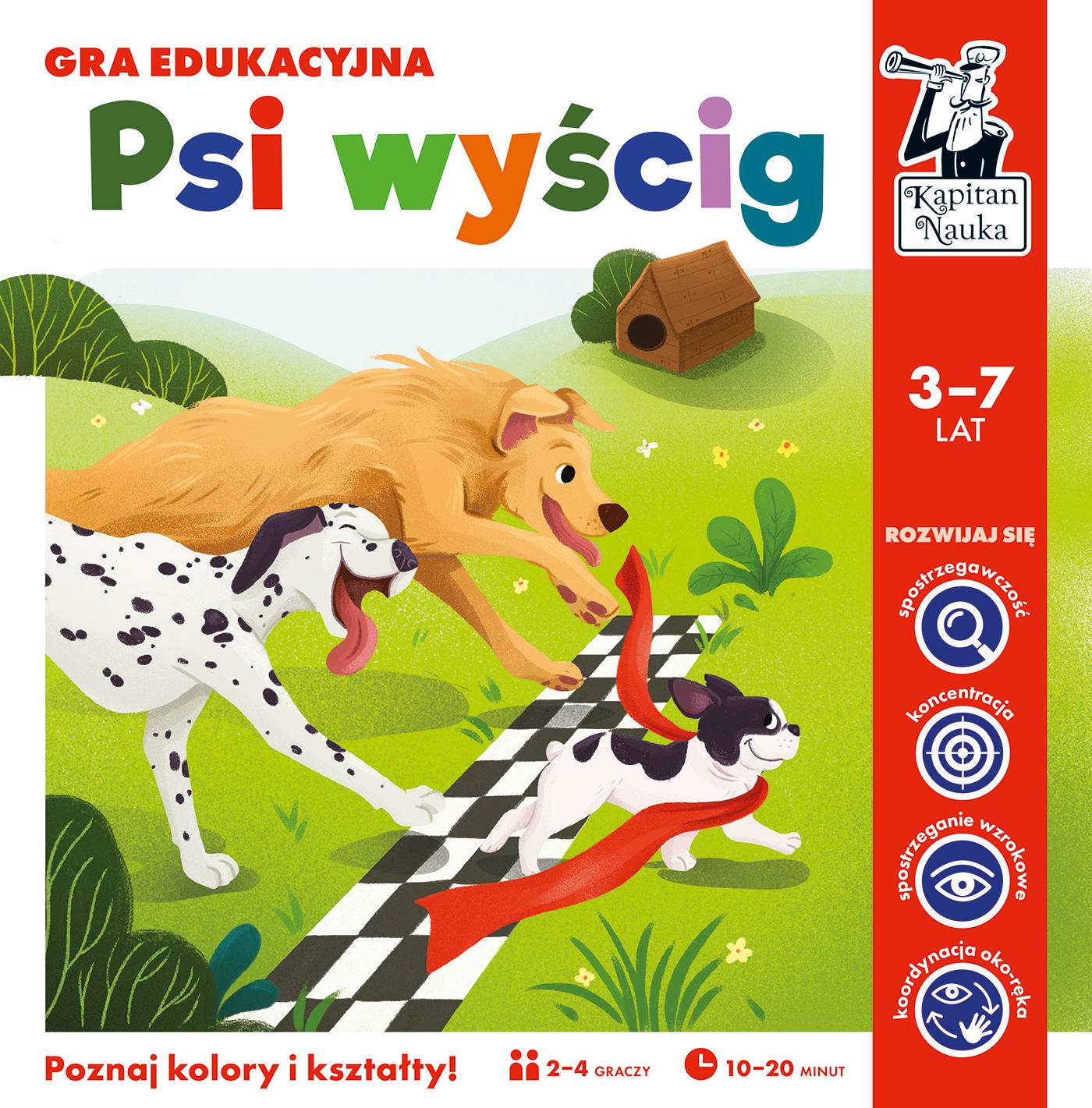 Psi wyścig Poznaj kolory i kształty