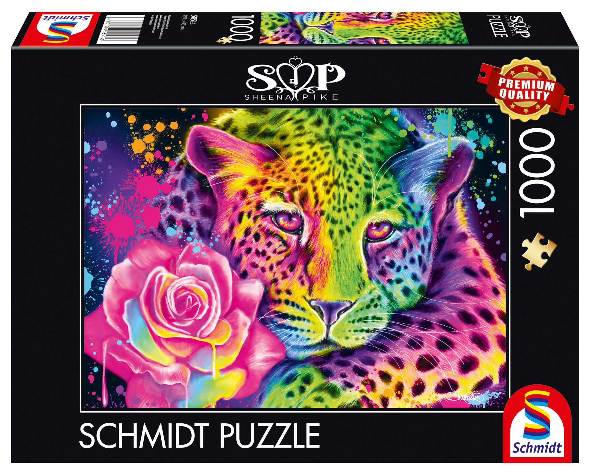 Puzzle 1000 PQ Sheena Pike Kolorowy lampart 112322