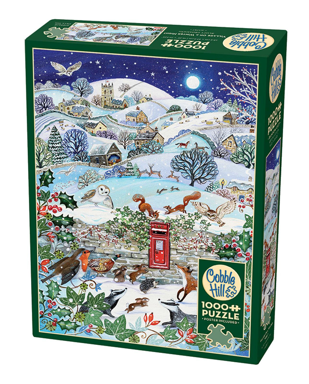 Puzzle 1000 Wieś zimową nocą 112695