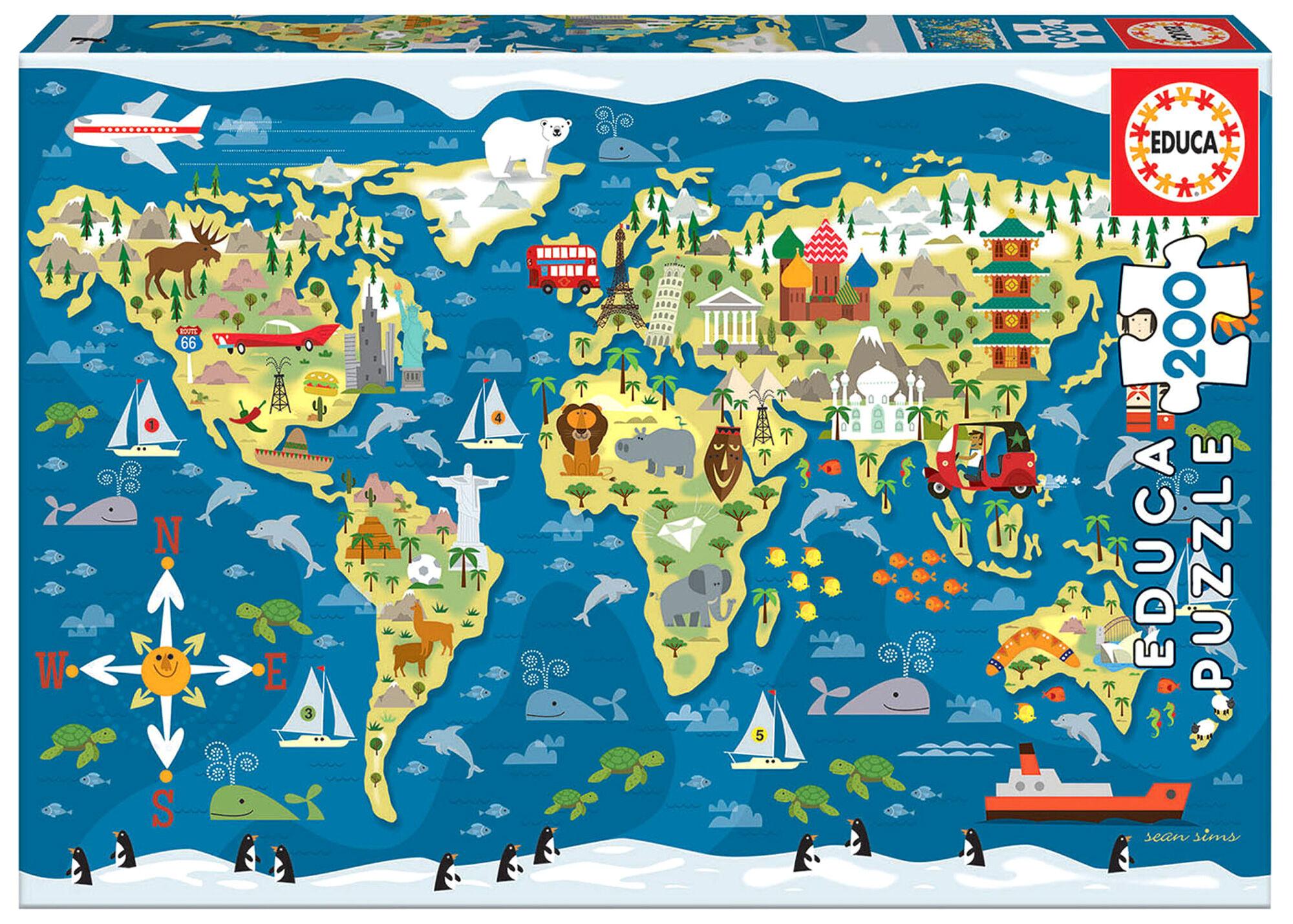 Puzzle 200 Mapa Świata 111452