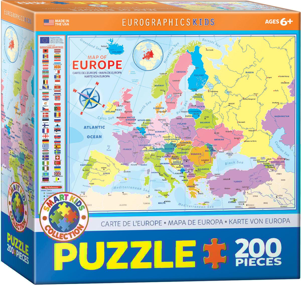 Puzzle 200 Smartkids Map of Europa 6200-5374