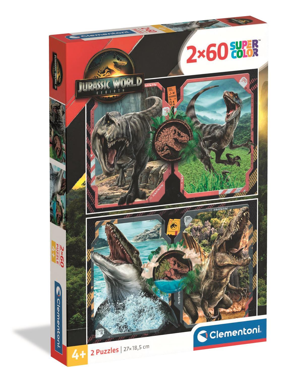 Puzzle 2x60 Super kolor Jurassic world 24830