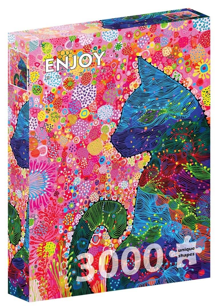 Puzzle 3000 Kolorowy kot