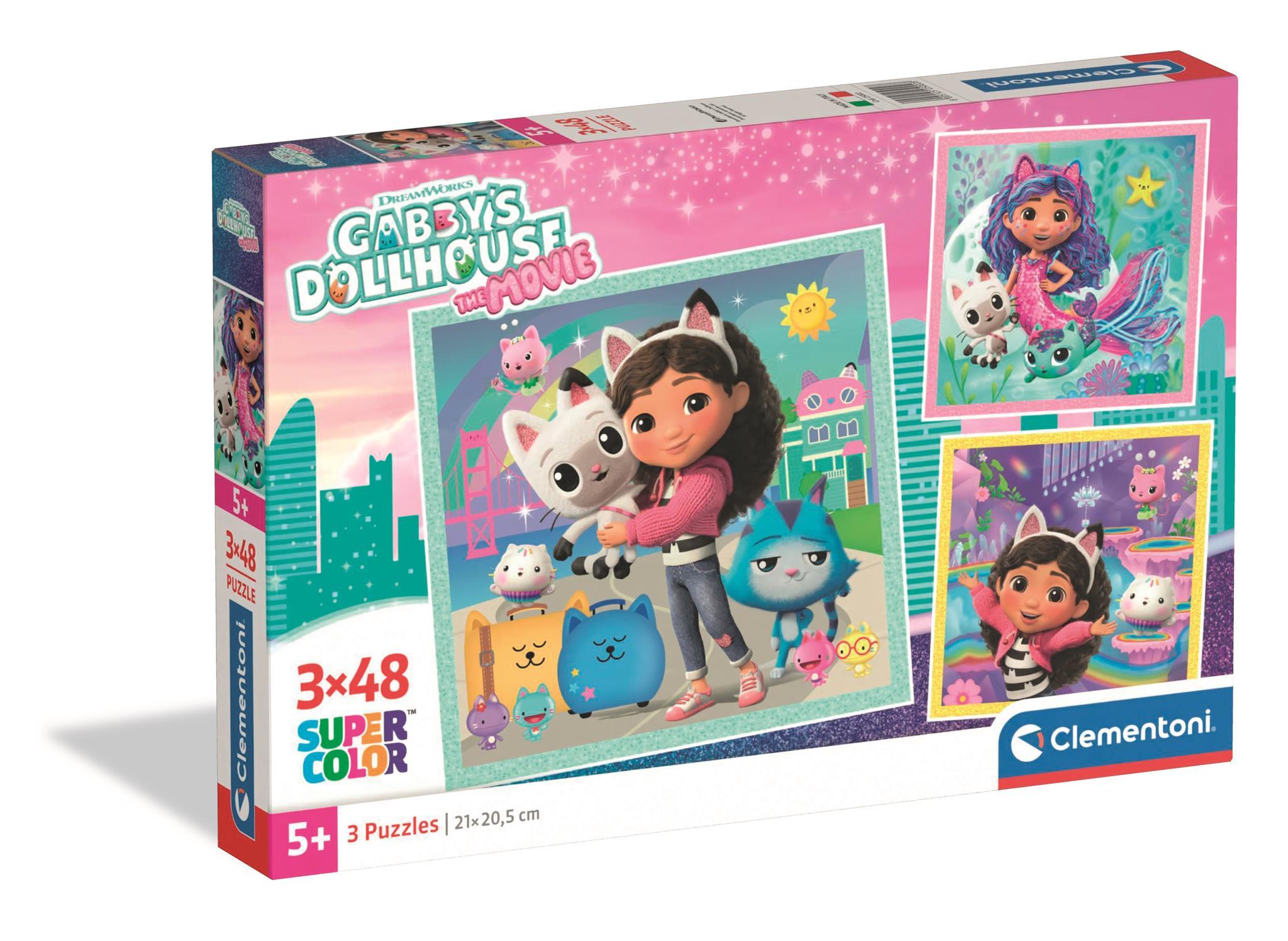 Puzzle 3x48 Super kolor Gabby’s Dollhouse The Movie 25002