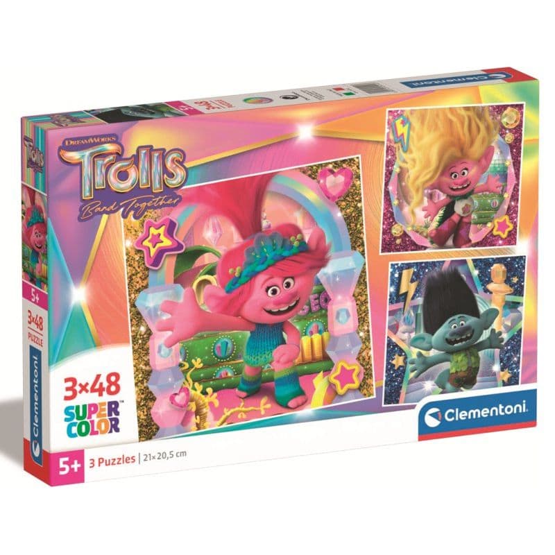 Puzzle 3x48 supercolor Trolls 3 25292