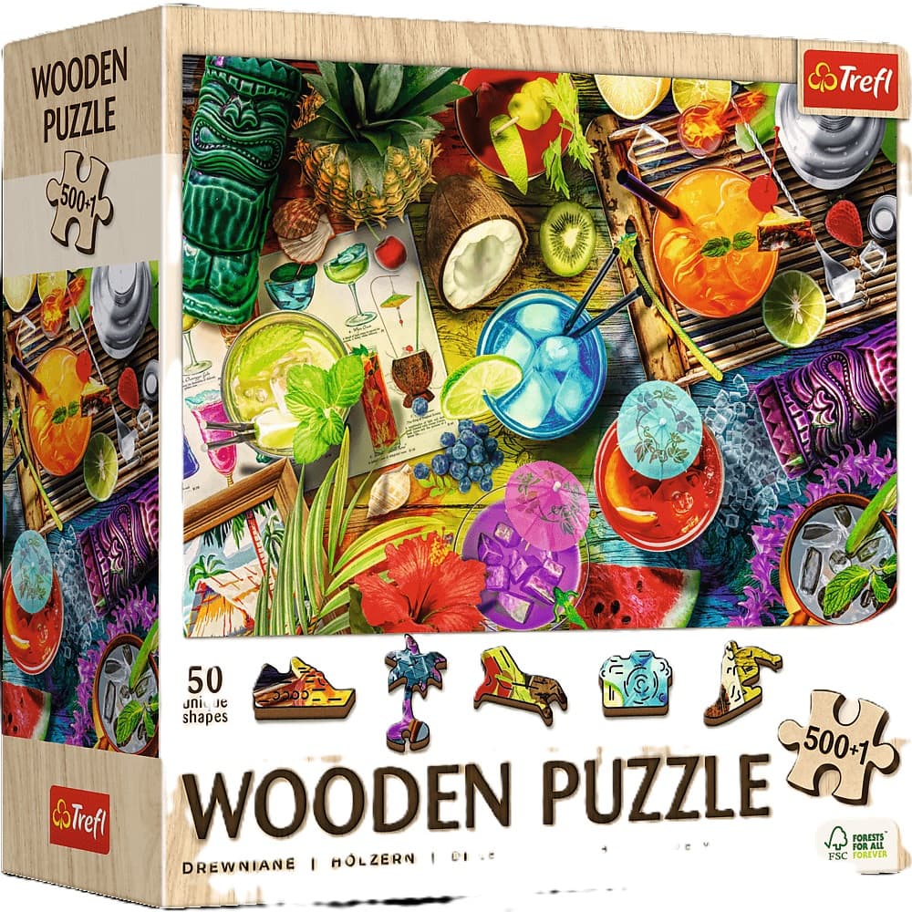 PUZZLE 500+1 Puzzle Drewniane Kolorowe koktajle 20215