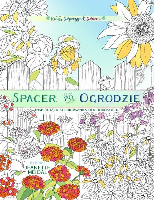 Spacer po ogrodzie - kolorowanka dla każdego
