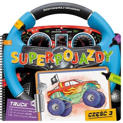 Superpojazdy Kolorowanka z tatuażami część 3