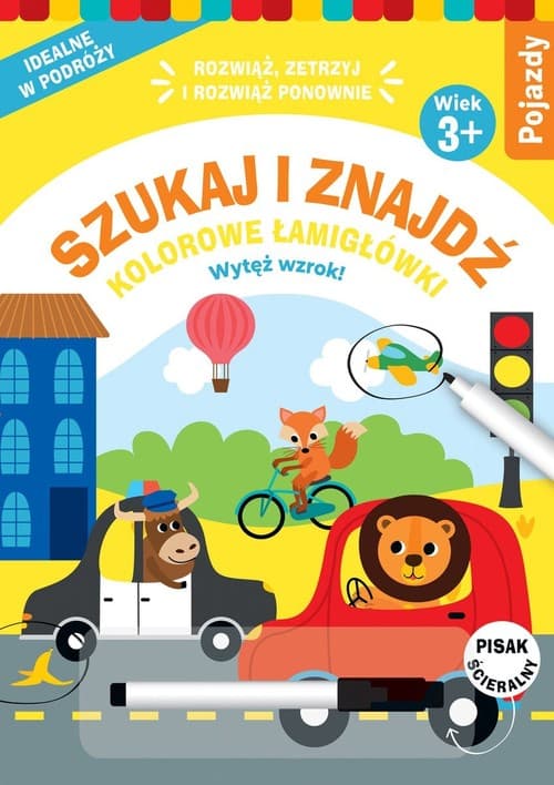 Szukaj i znajdź Kolorowe łamigłówki Pojazdy