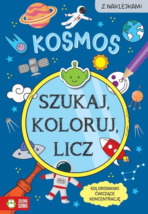 Szukaj, koloruj i licz. Kosmos