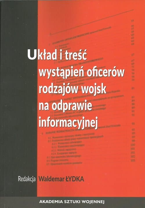 Układ i treść wystąpień oficerów rodzajów wojsk na odprawie informacyjnej