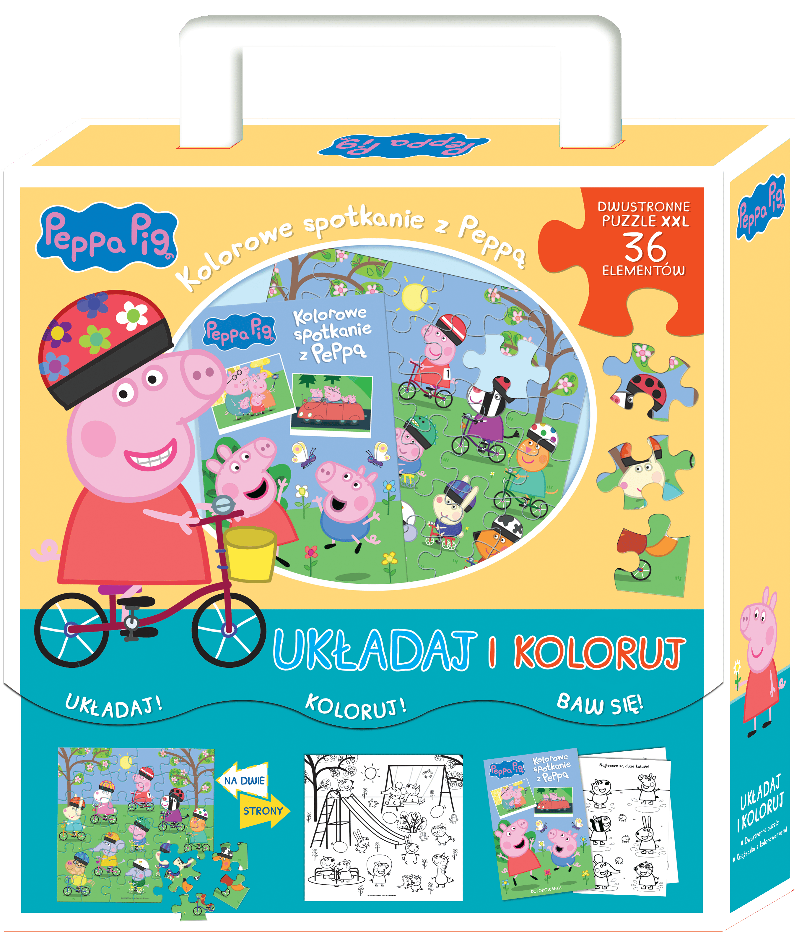 Układaj i koloruj. Świnka Peppa