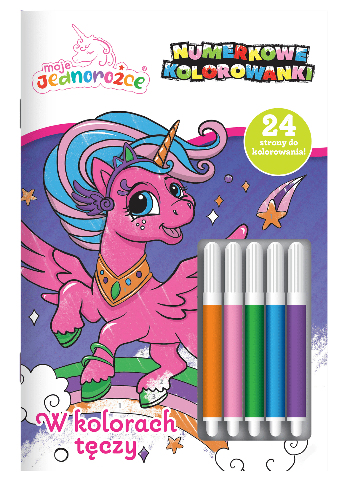 W kolorach tęczy. Moje Jednorożce. Numerkowe kolorowanki