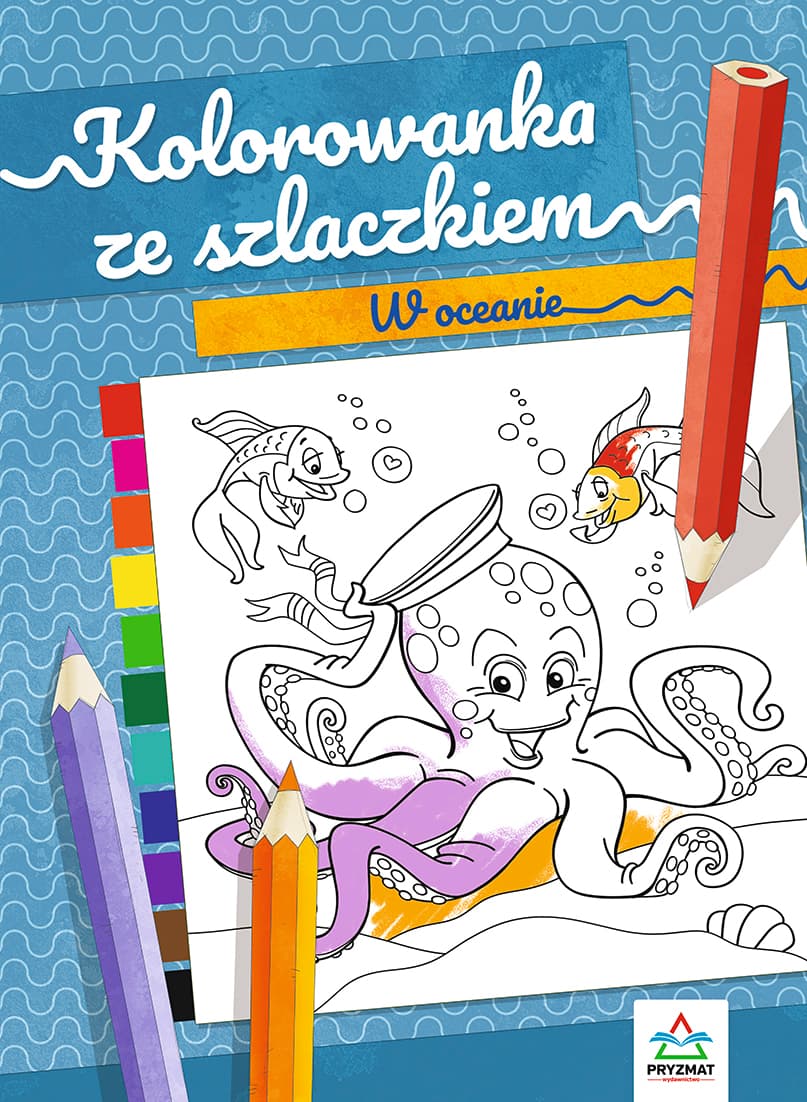 W oceanie. Kolorowanka ze szlaczkiem