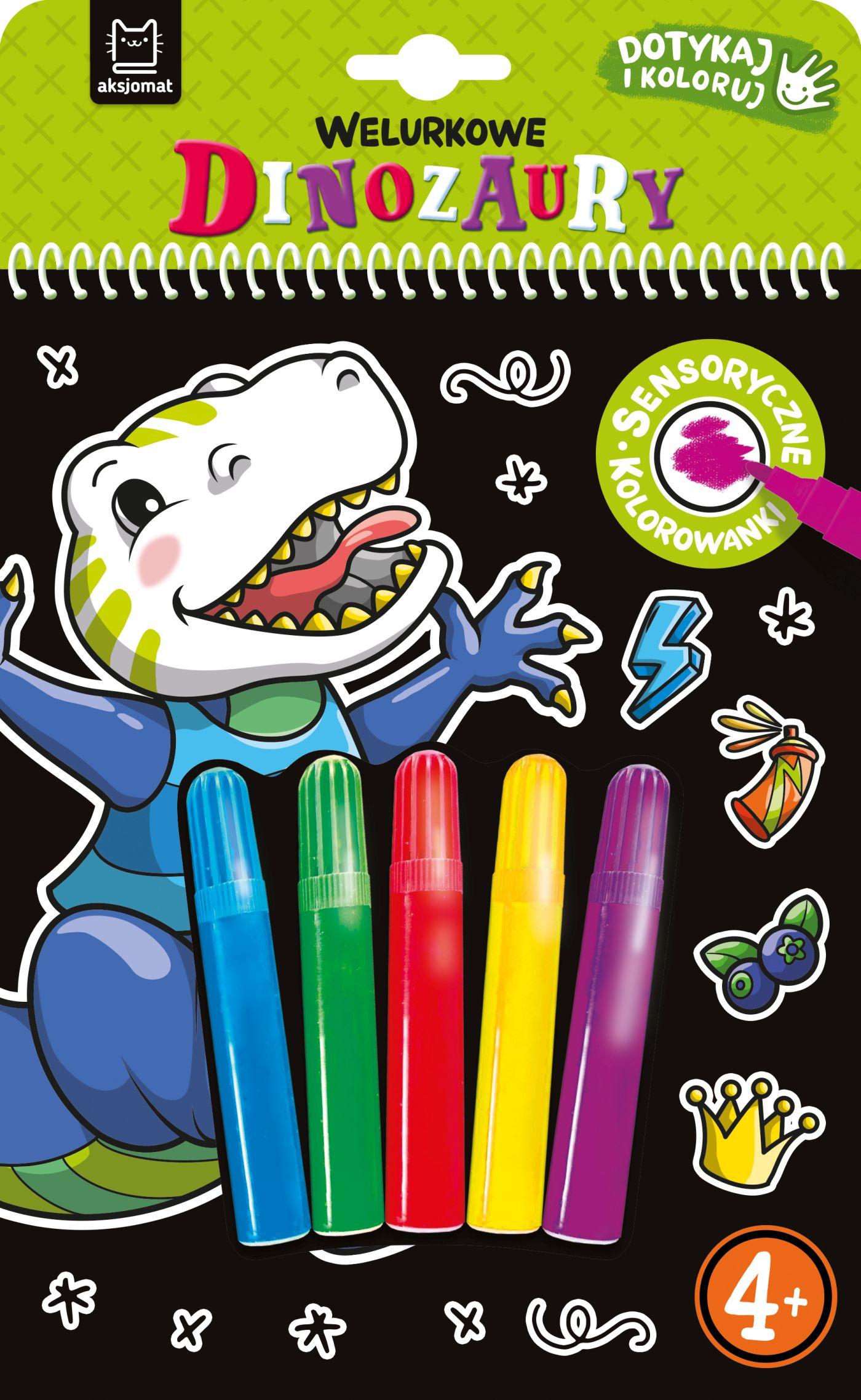Welurkowe dinozaury Dotykaj i koloruj