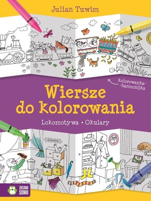 Wiersze do kolorowania Lokomotywa Okulary