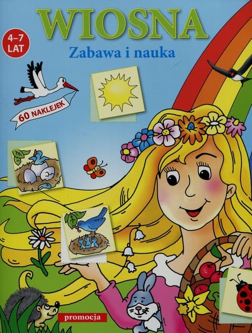 Wiosna Zabawa i nauka 60 naklejek 4-7 lat