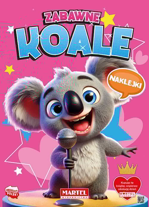 Zabawne koale. Kolorowanka z naklejkami