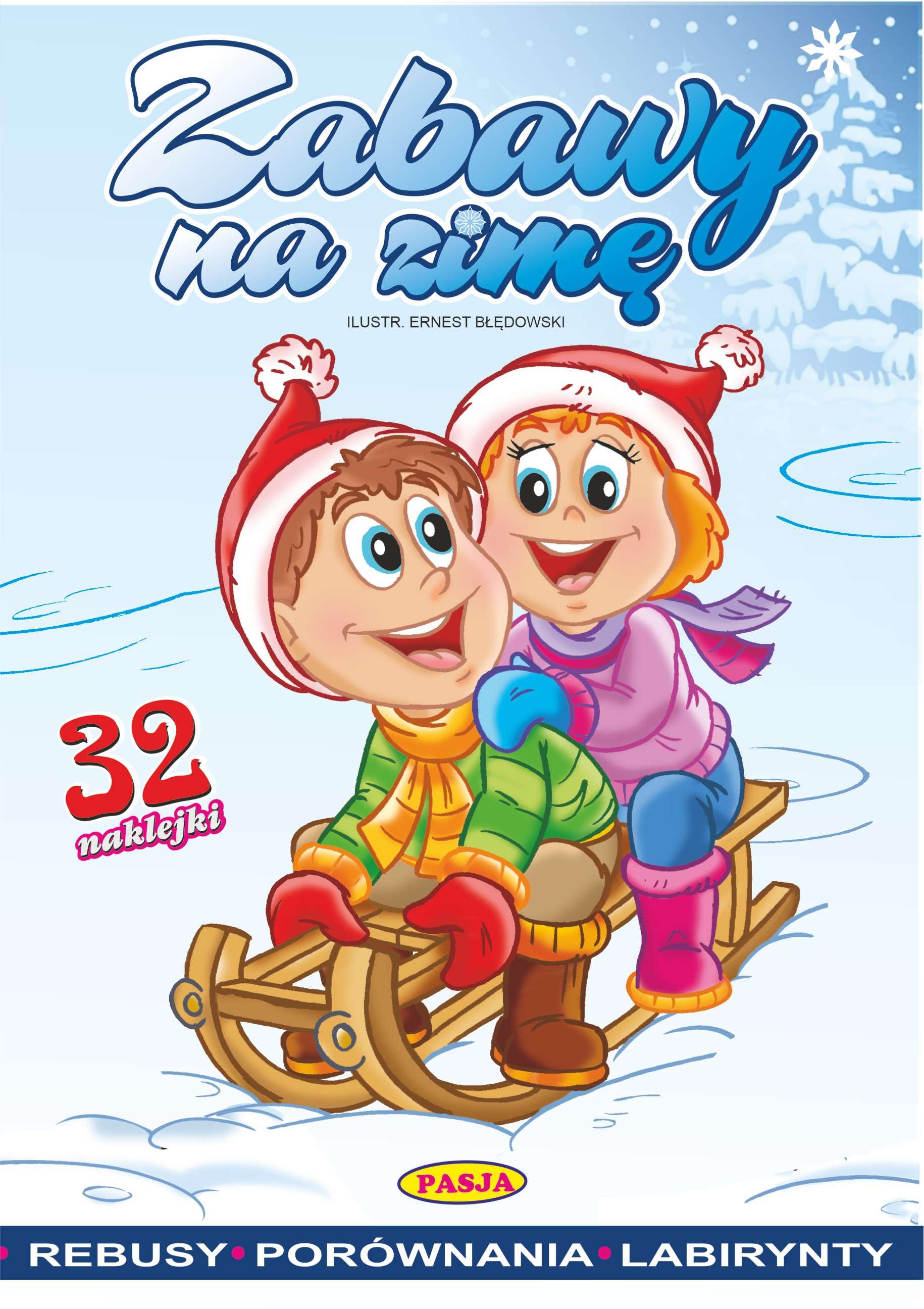 Zabawy na zimę. Kolorowanka