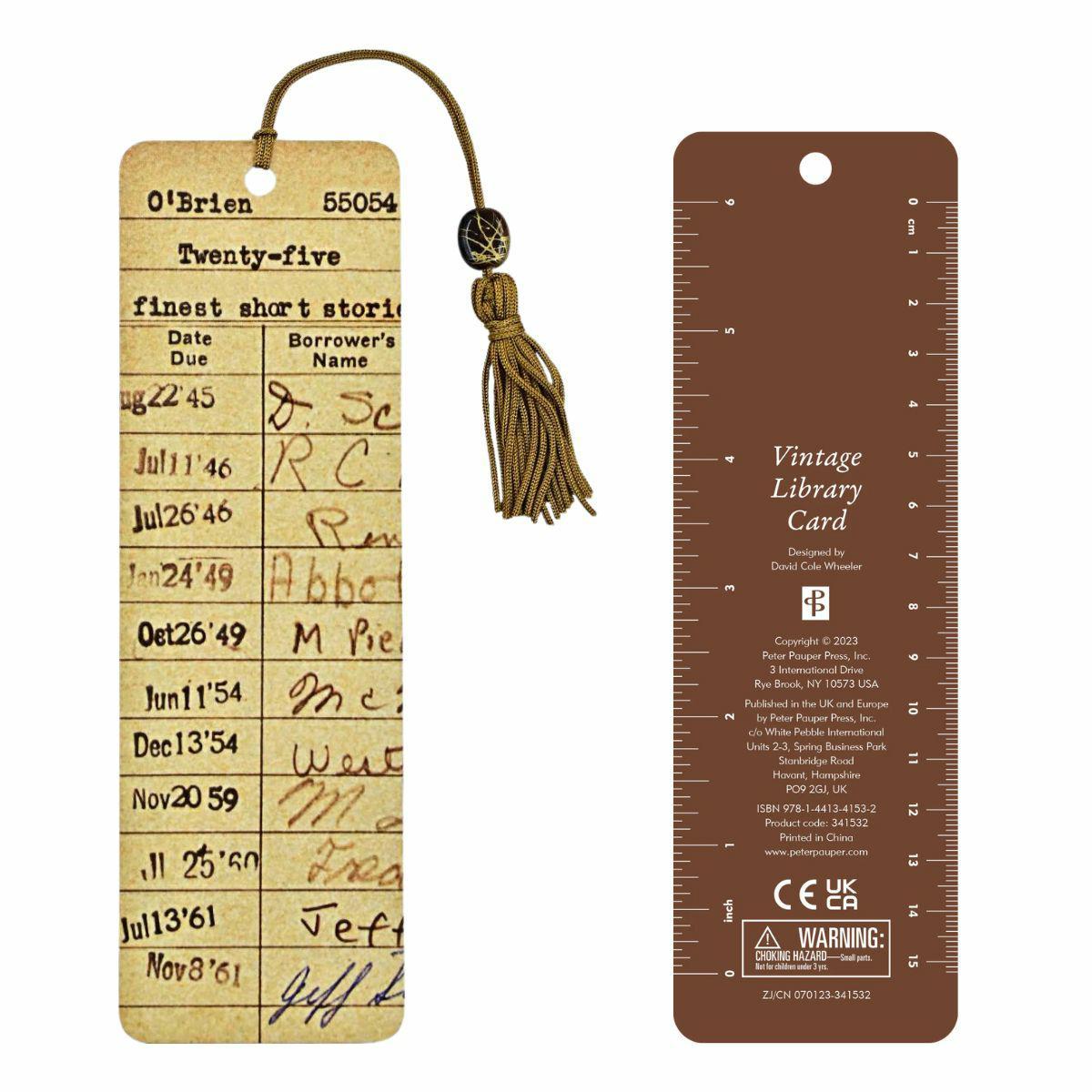 Zakładka do książki Karta biblioteczna Vintage