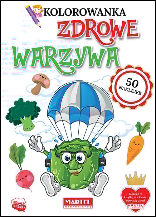 Zdrowe warzywa. Kolorowanka z naklejkami