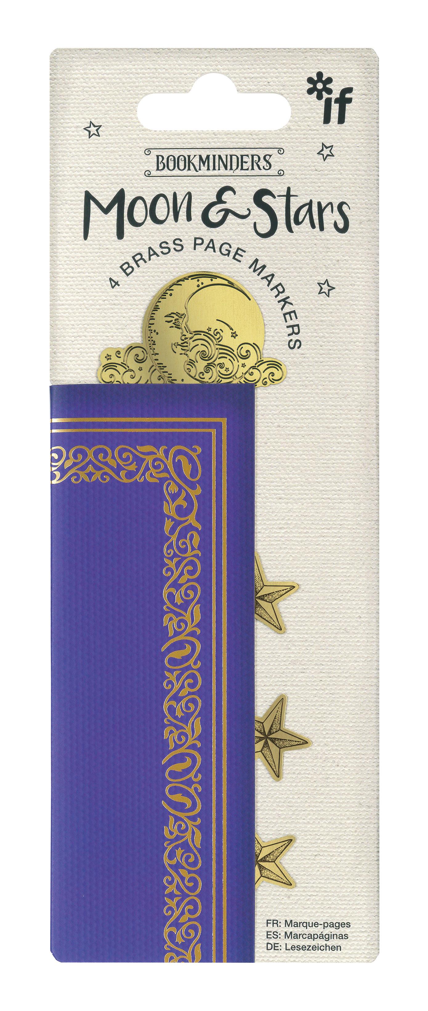 Zestaw 4 metalowych zakładek - Moon&Stars