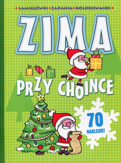 Zima przy choince Łamigłówki zadania kolorowanki
