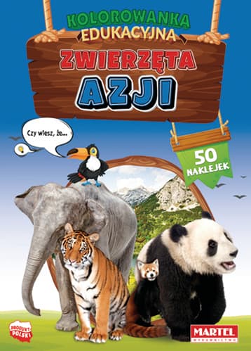 Zwierzęta Azji. Kolorowanka z naklejkami