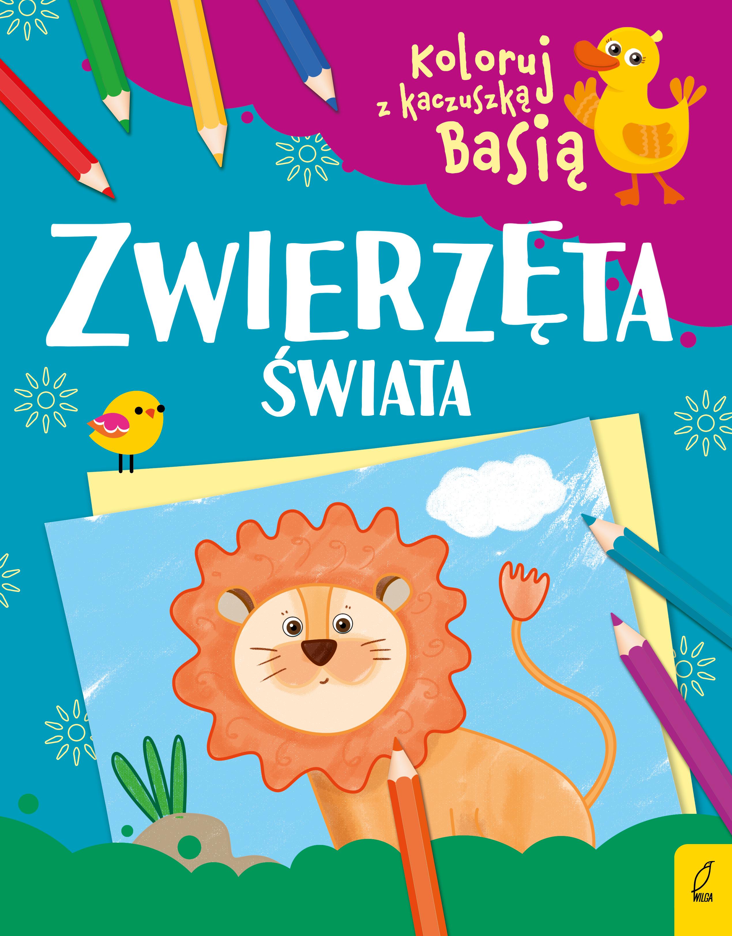 Zwierzęta świata koloruj z kaczuszką basią