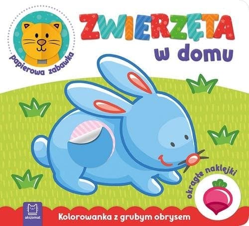 Zwierzęta w domu Kolorowanka z grubym obrysem okrągłe naklejki papierowa zabawka