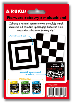 Galeria - zdjęcie nr. 2 - A kuku! Kontrastowe wzory. Poradnik + karty kontrastowe Karty z kontrastowymi wzorami dla dzieci od pierwszych dni życia