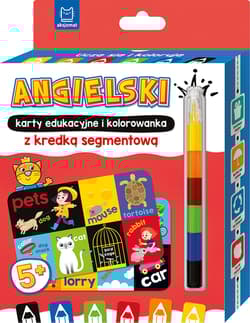 Angielski. Karty edukacyjne i kolorowanka z kredką segmentową. Uczę się i koloruję 5+ - Opracowanie Zbiorowe