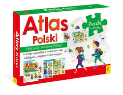 Atlas Polski +Plakat z mapą +Puzzle