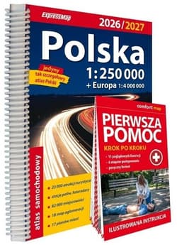 Atlas samochodowy Polska 1:250000 + Pierwsza pomoc - Praca zbiorowa