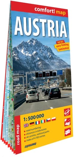 Austria mapa samochodowa 1:500 000 laminat 2025 - Opracowanie Zbiorowe