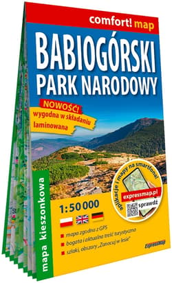 Babiogórski Park Narodowy kieszonkowa laminowana mapa turystyczna 1:50 000 - Opracowanie Zbiorowe