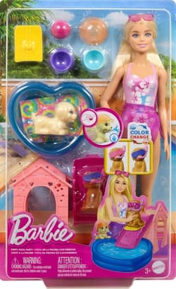 Barbie Puppy Pool Party z akcesoriami zmiana kolor