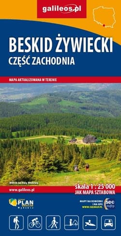 Beskid Żywiecki, cz. zach. Mapa turyst. 1:25 000 - Praca zbiorowa