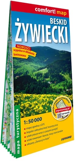 Beskid Żywiecki mapa turystyczna 1:50 000 laminat 2025 - Opracowanie Zbiorowe