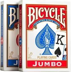 Bicycle Rider Back  2 pak Red & Blue Jumbo Index Karty do gry
