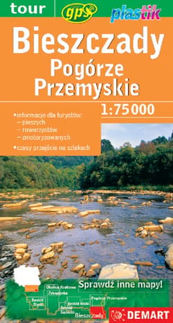 Bieszczady  i Pogórze Przemyskie mapa turystyczna plastik 1:75 000 - Opracowanie Zbiorowe