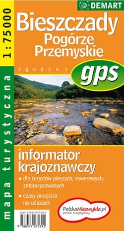 Bieszczady  i Pogórze Przemyskie mapa turystyczna plastik 1:75 000 - Opracowanie Zbiorowe