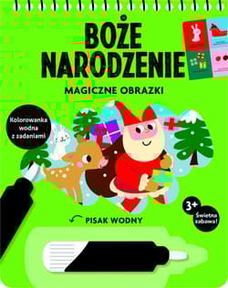 Boże Narodzenie Magiczne obrazki Kolorowanka wodna z zadaniami